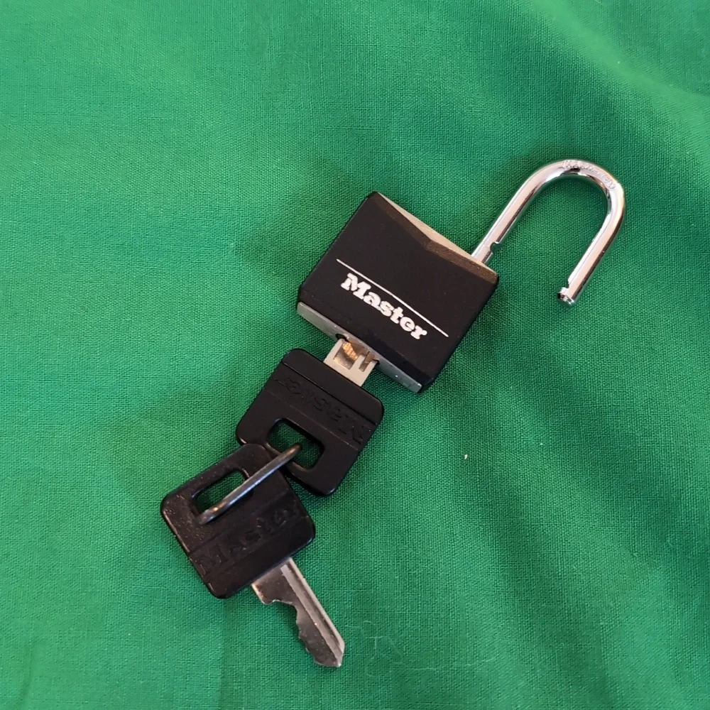 Small Master Lock with Two Keys Black - Picture 1 of 2